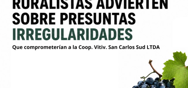 Ruralistas advierten sobre presuntas irregularidades que comprometerían a la Cooperativa San Carlos Sud Ltda. Ruralistas advierten sobre presuntas irregularidades que comprometerían a la Cooperativa San Carlos Sud Ltda.